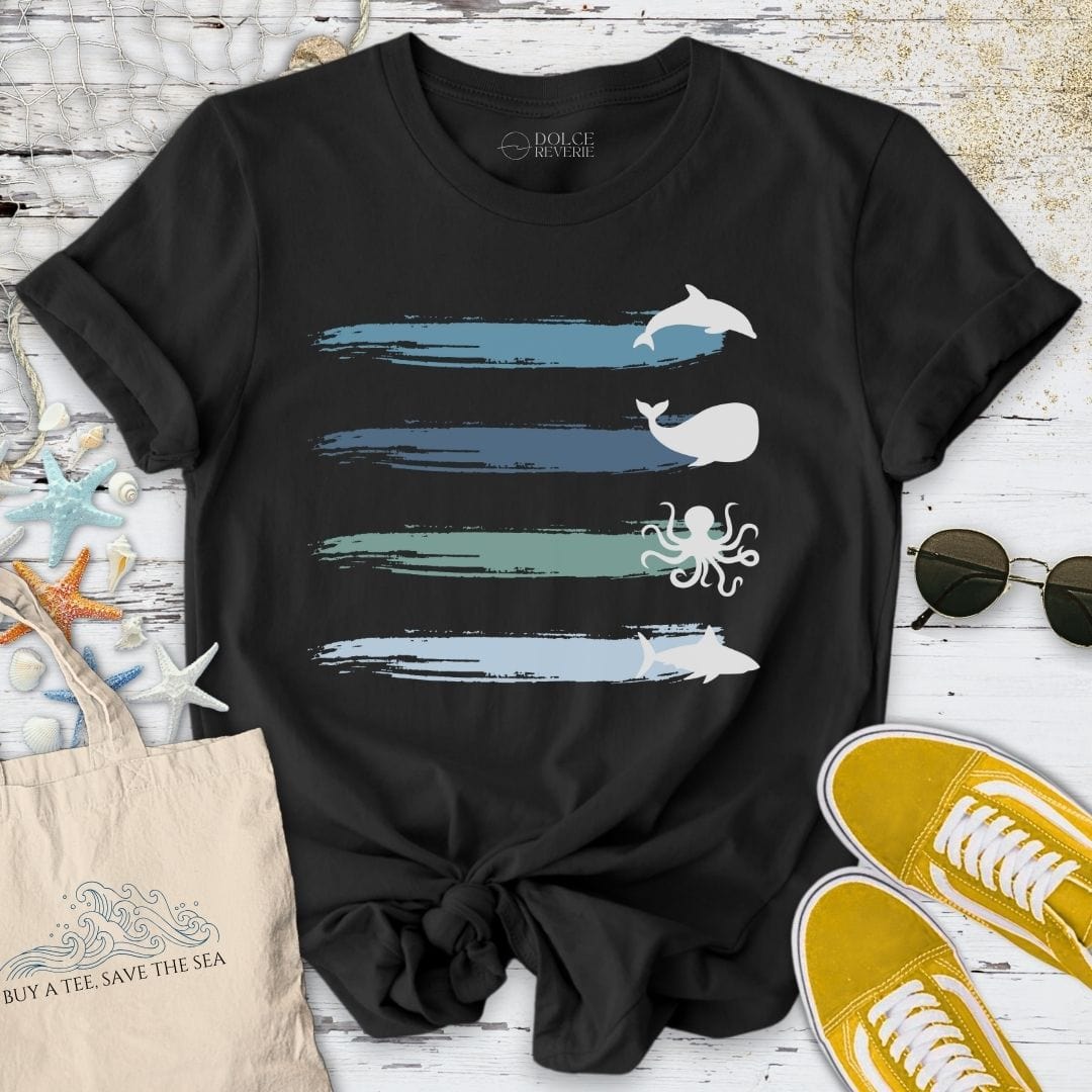 Marine Paths T-Shirt Black / S