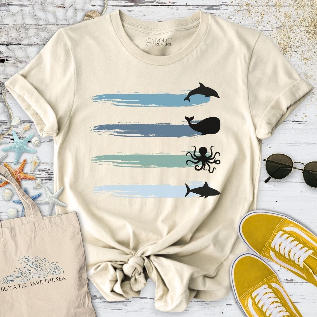 Marine Paths T-Shirt Natural / S