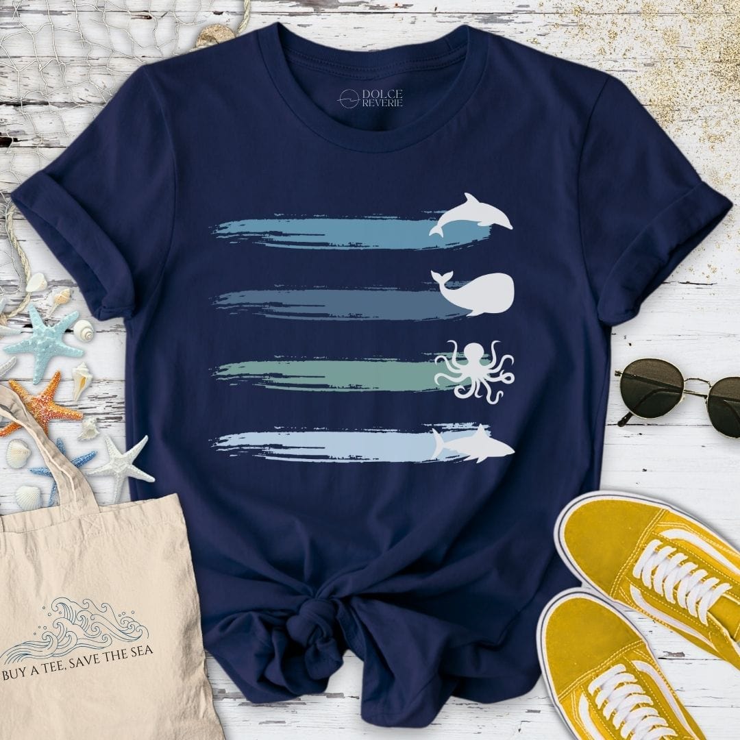 Marine Paths T-Shirt Navy / S