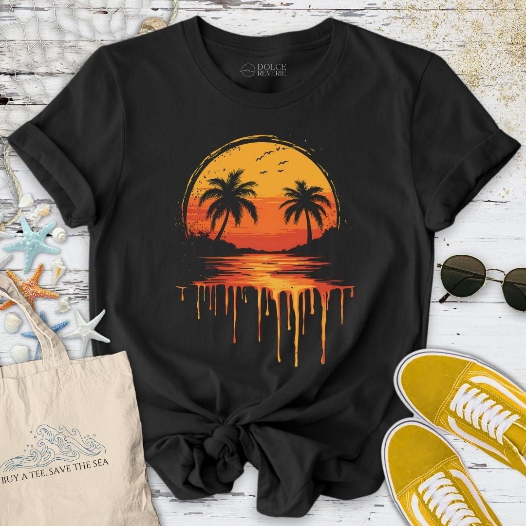 Melting Sunset T-Shirt Black / S