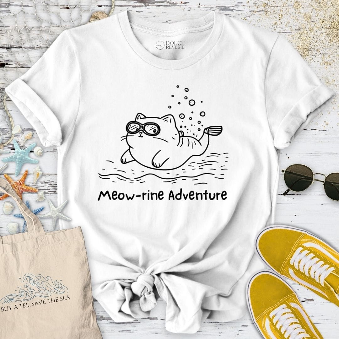 Meowrine Adventure T-Shirt White / S