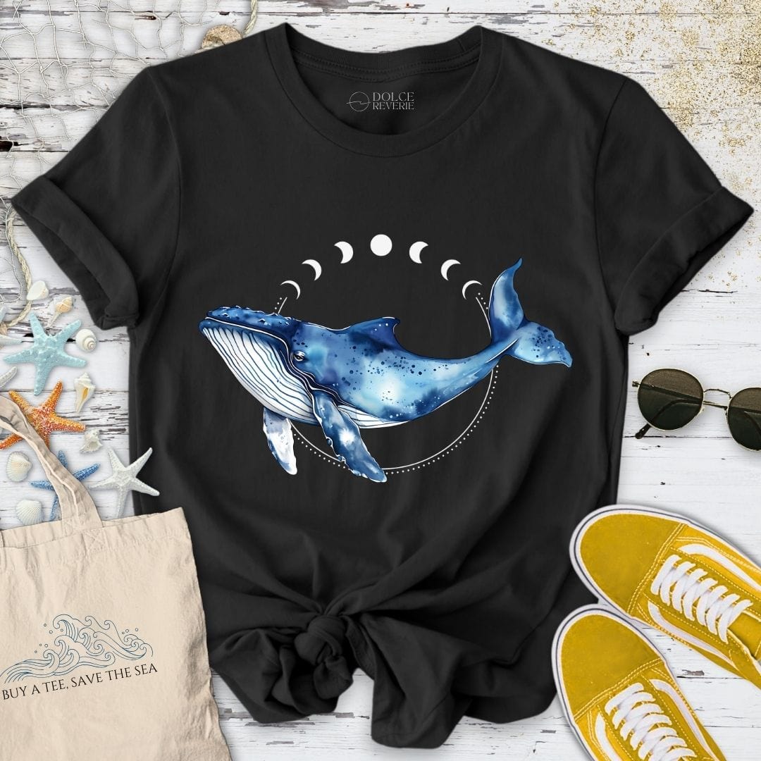 Moon Whale T-Shirt Black / S