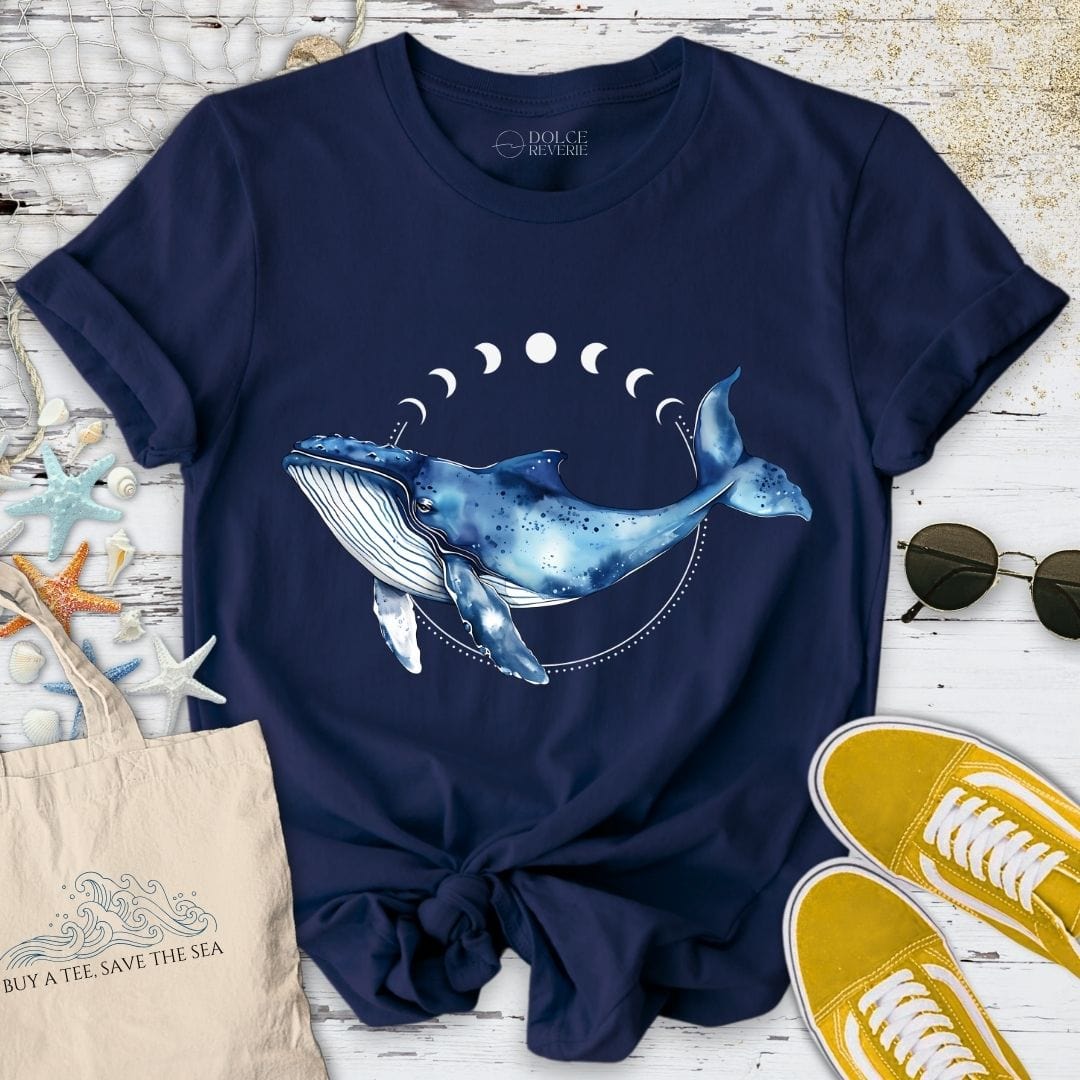 Moon Whale T-Shirt Navy / S