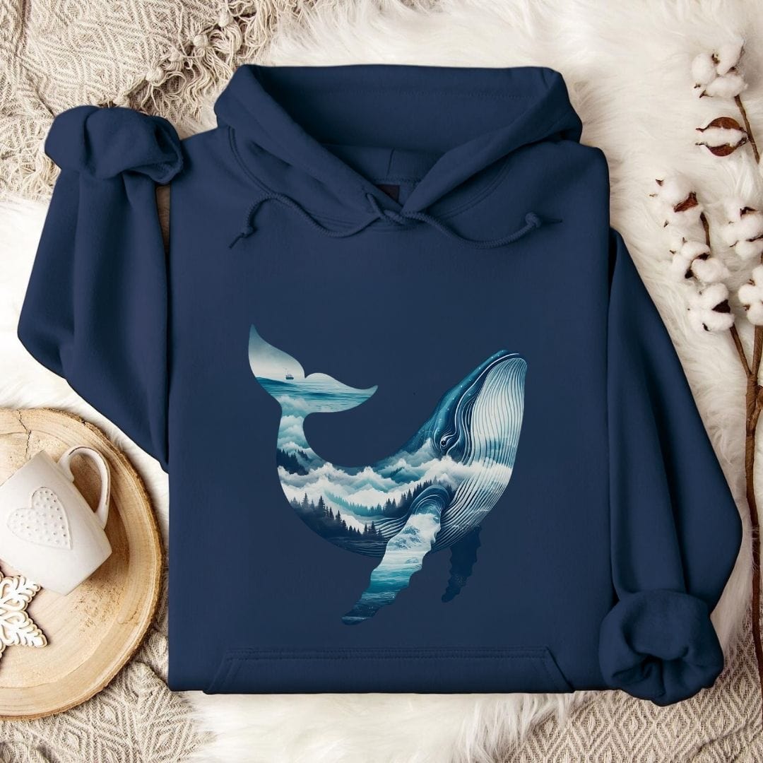 Mountain Whale Hoodie Navy / S