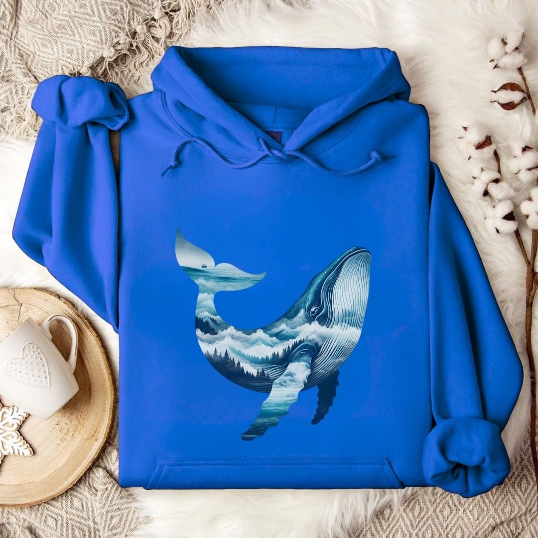 Mountain Whale Hoodie Royal / S