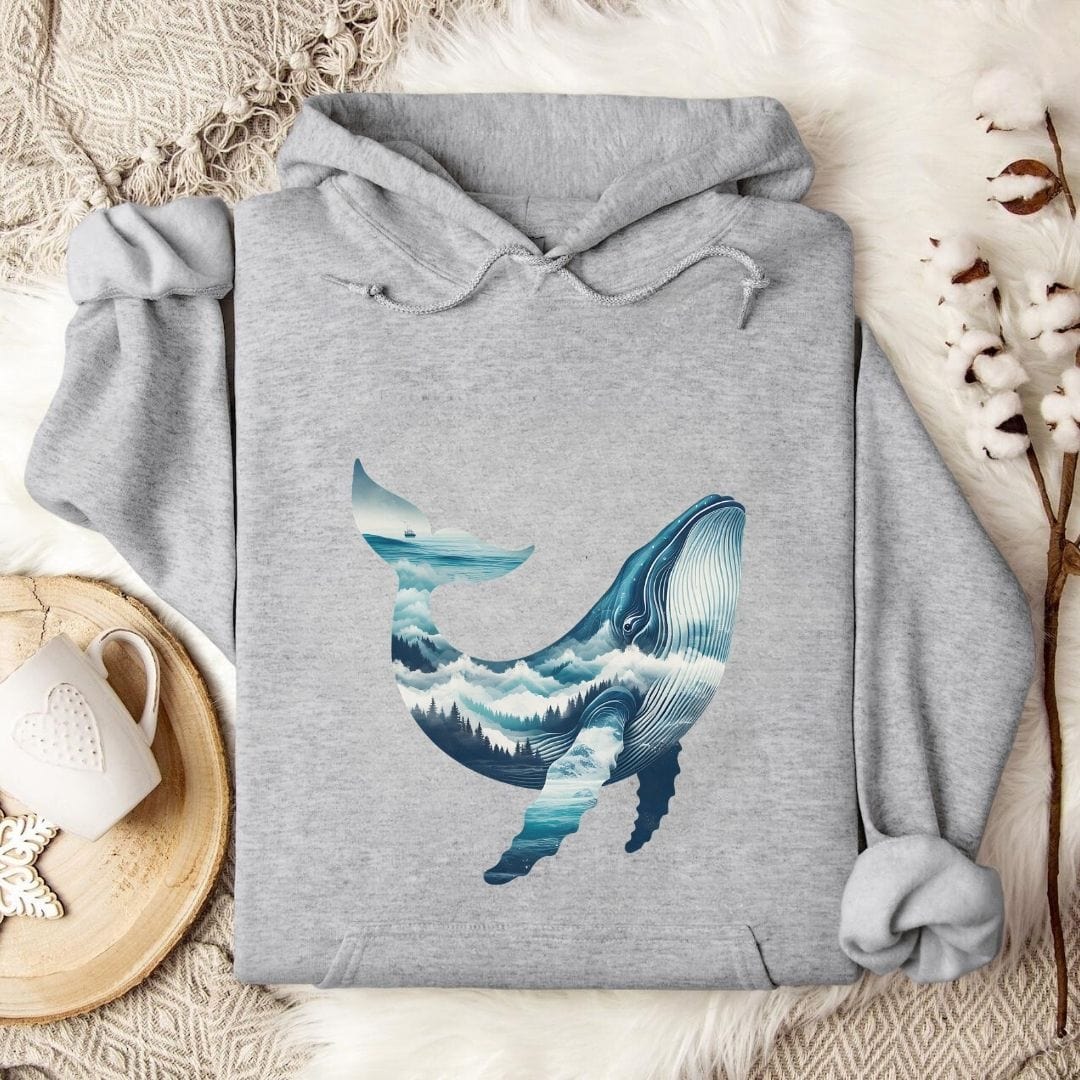 Mountain Whale Hoodie Sport Grey / S