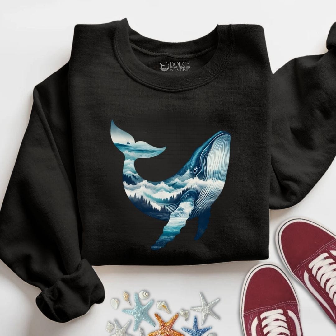 Mountain Whale Sweatshirt S / Black