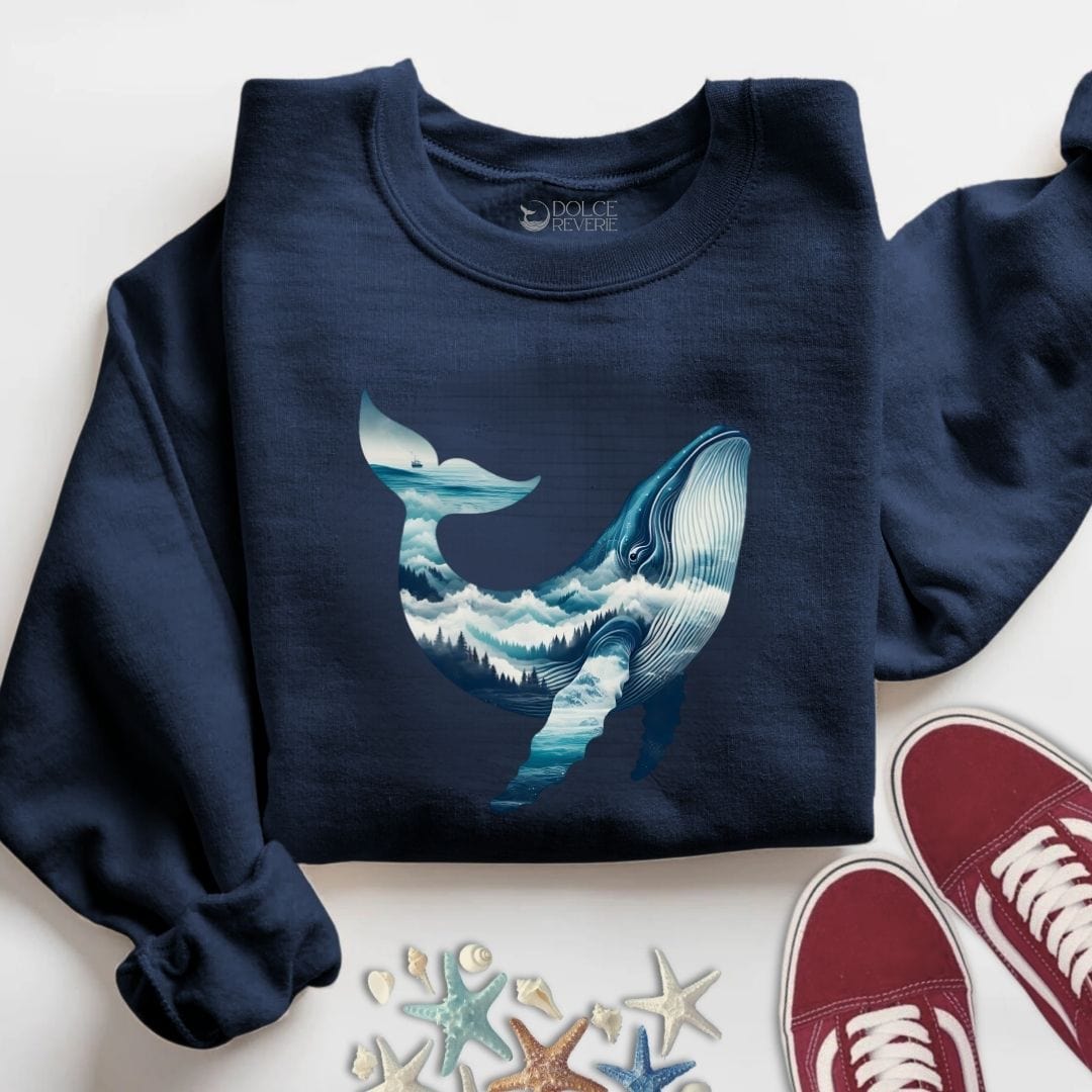 Mountain Whale Sweatshirt S / Navy