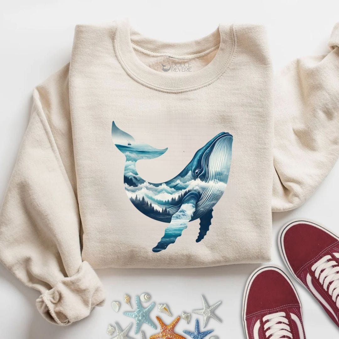 Mountain Whale Sweatshirt S / Sand