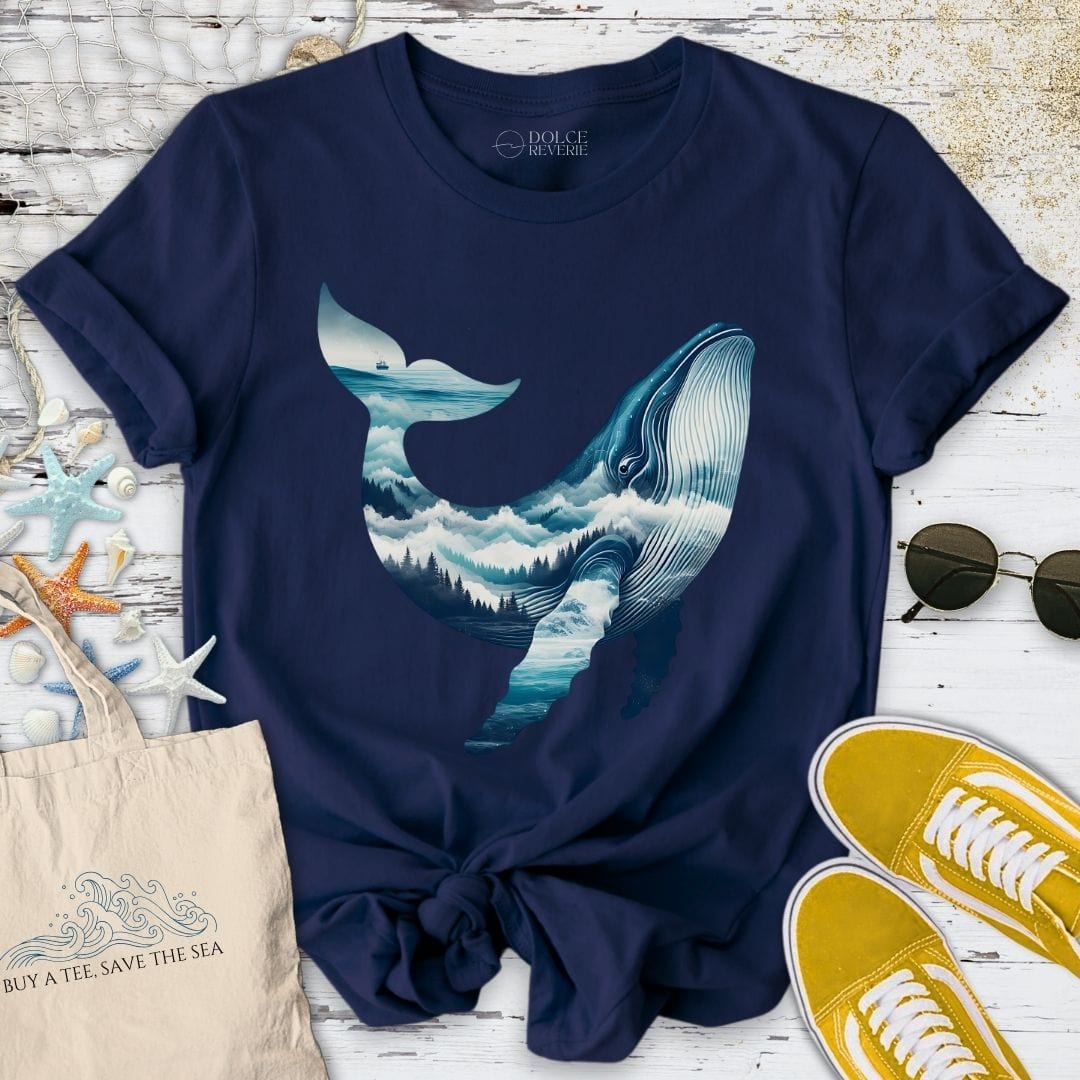 Mountain Whale T-Shirt Navy / S
