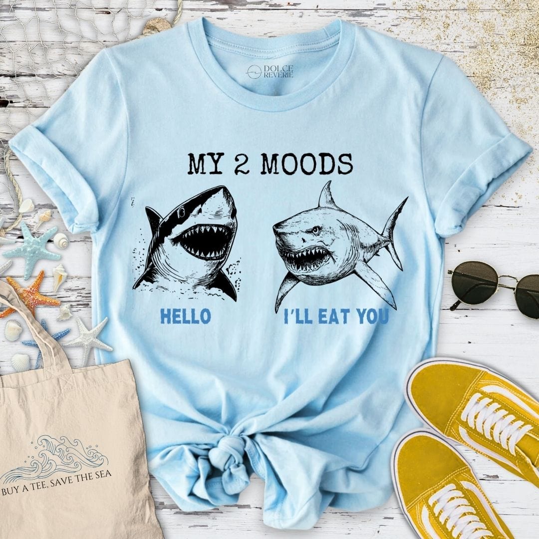 My 2 Moods - Shark T-Shirt Light Blue / S