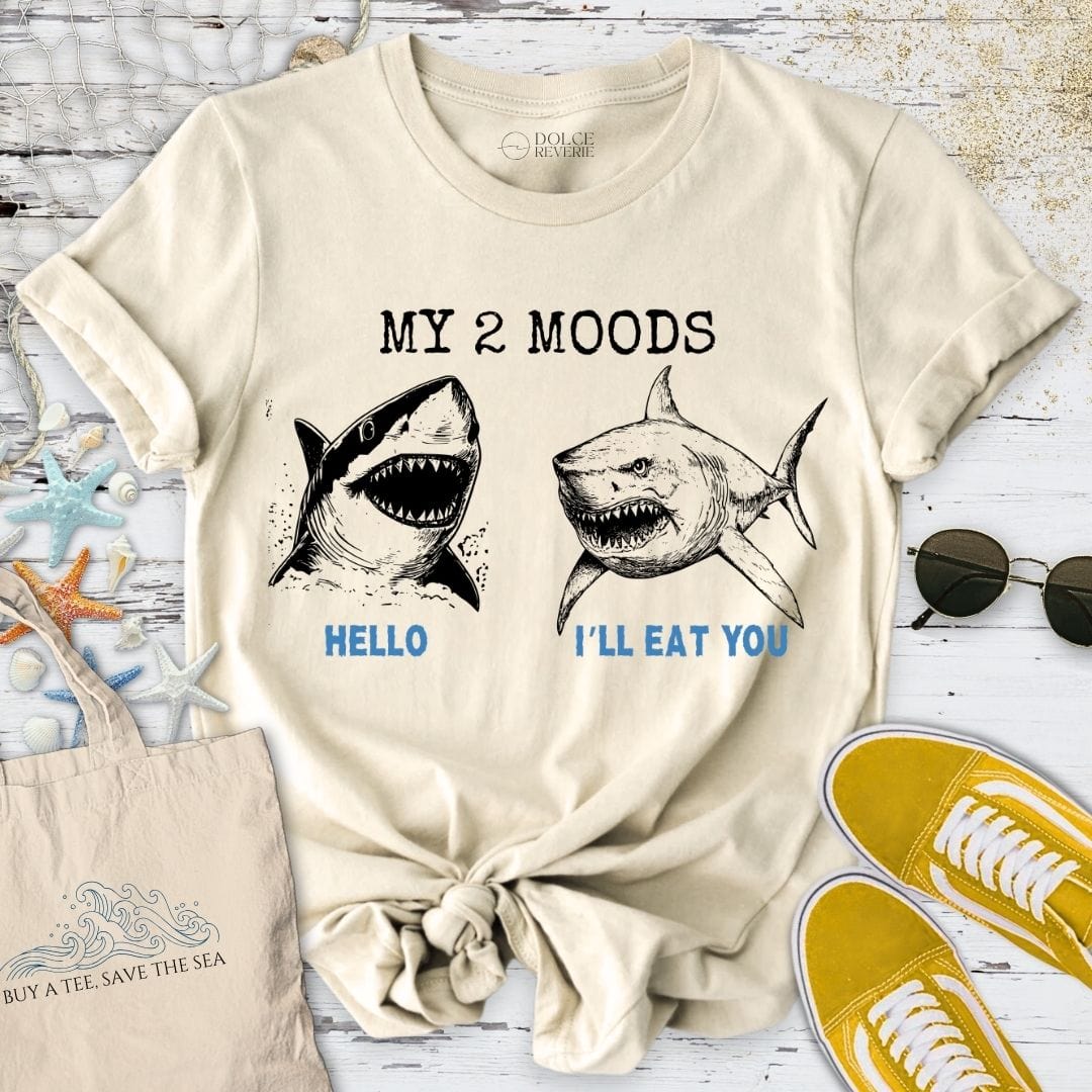 My 2 Moods - Shark T-Shirt Natural / S