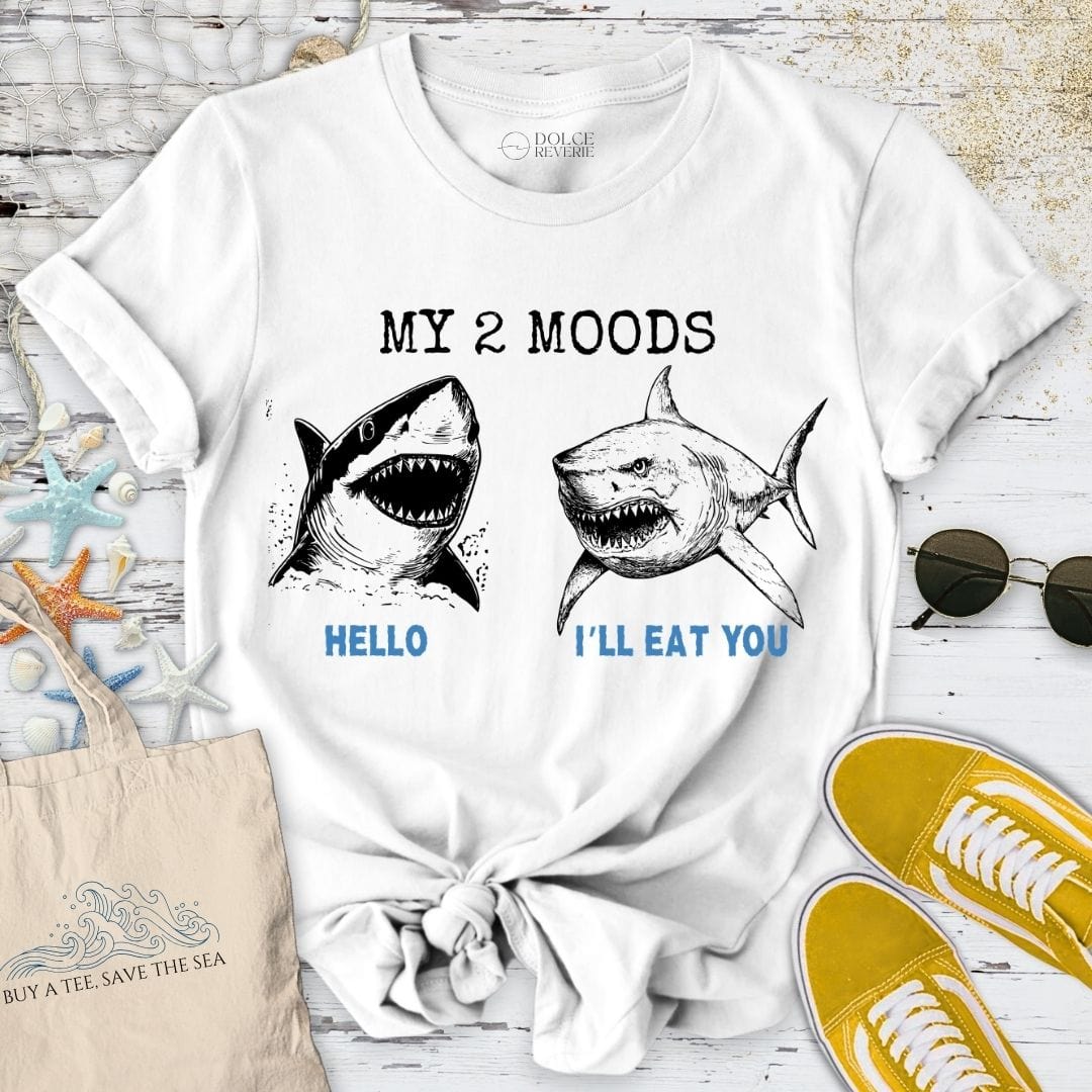 My 2 Moods - Shark T-Shirt White / S