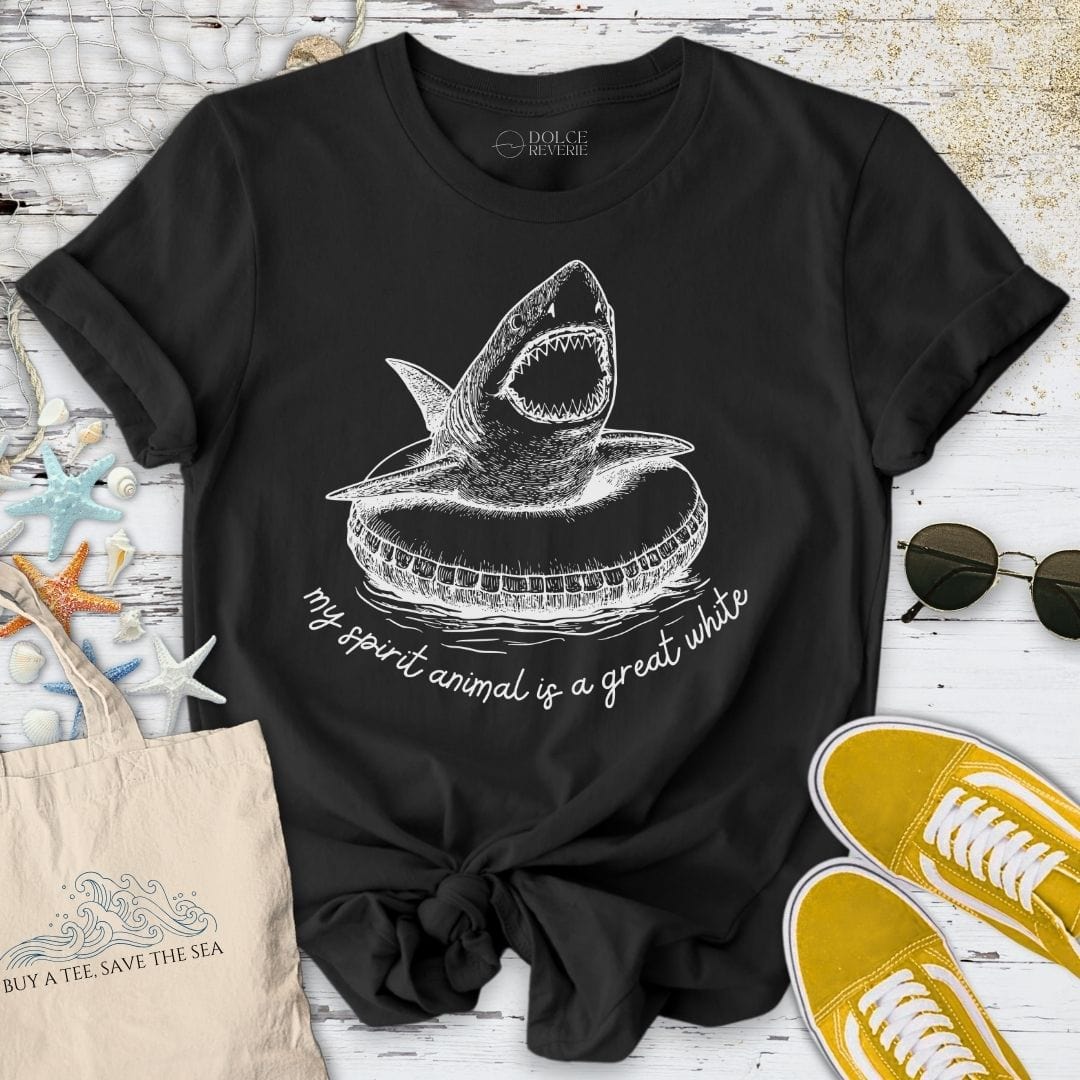 My Spirit Animal Is A Great White T-Shirt Black / S