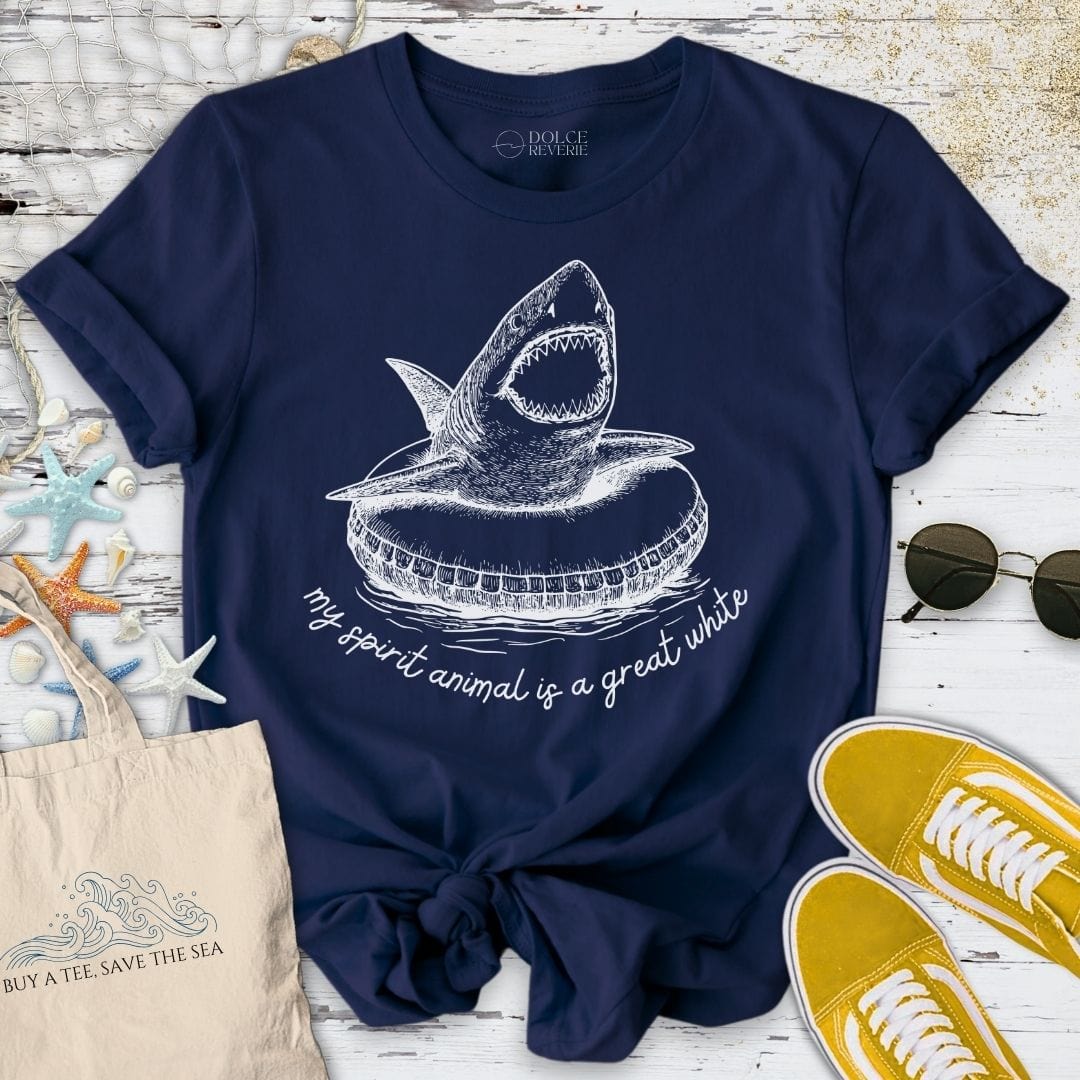 My Spirit Animal Is A Great White T-Shirt Navy / S