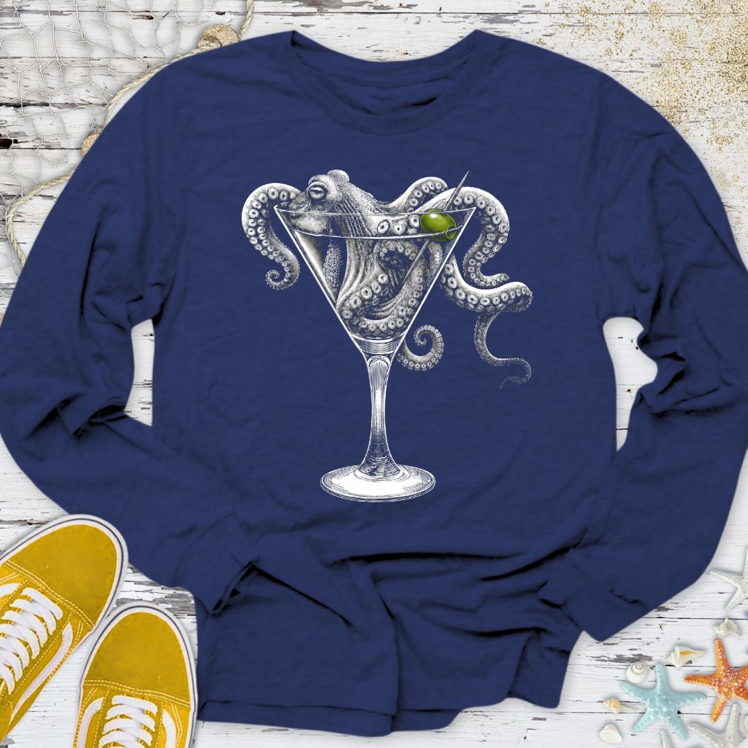 Octopus Martini Long Sleeve Tee