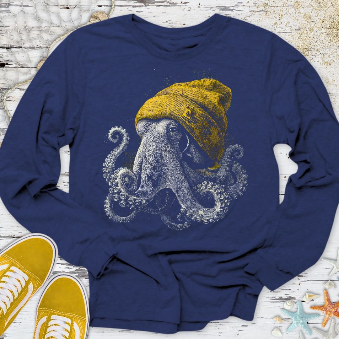 Winter Octopus Long Sleeve Tee