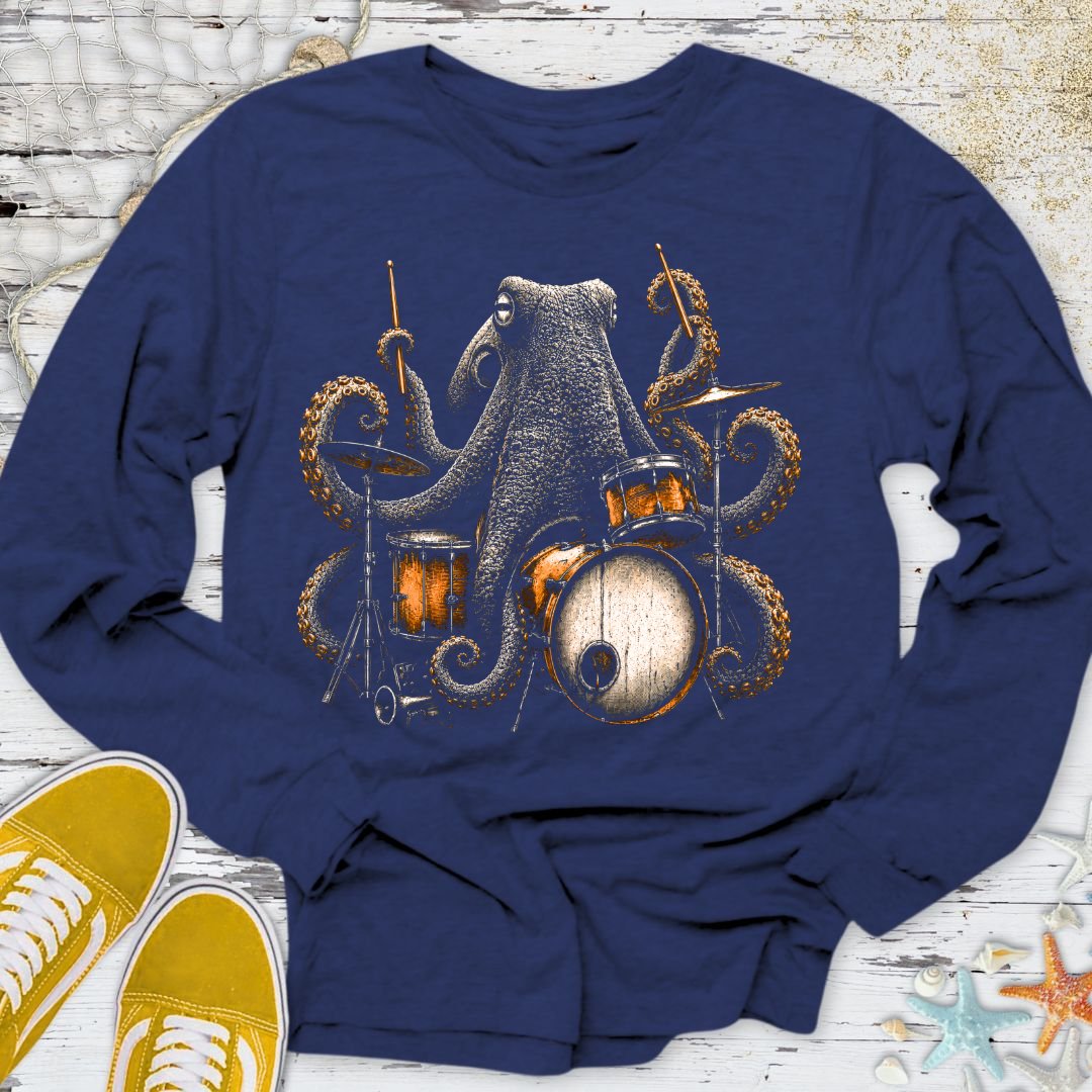 Wild Octopus Drummer Long Sleeve Tee