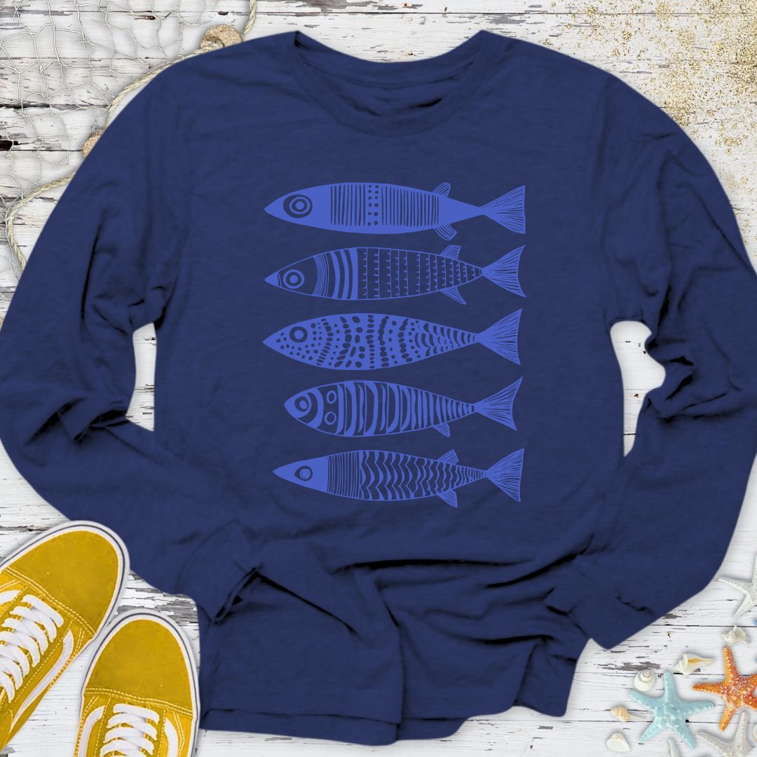 Blue Sardines Long Sleeve Tee