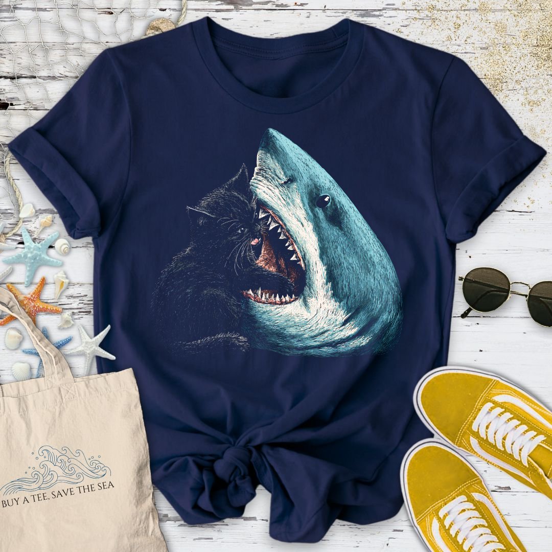 That's My Lunch, Cat T-Shirt in Navy - Dolce Reverie