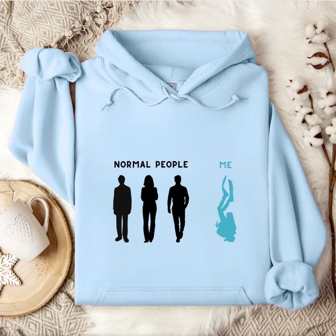 Normal People, Me - Diving Hoodie Light Blue / S
