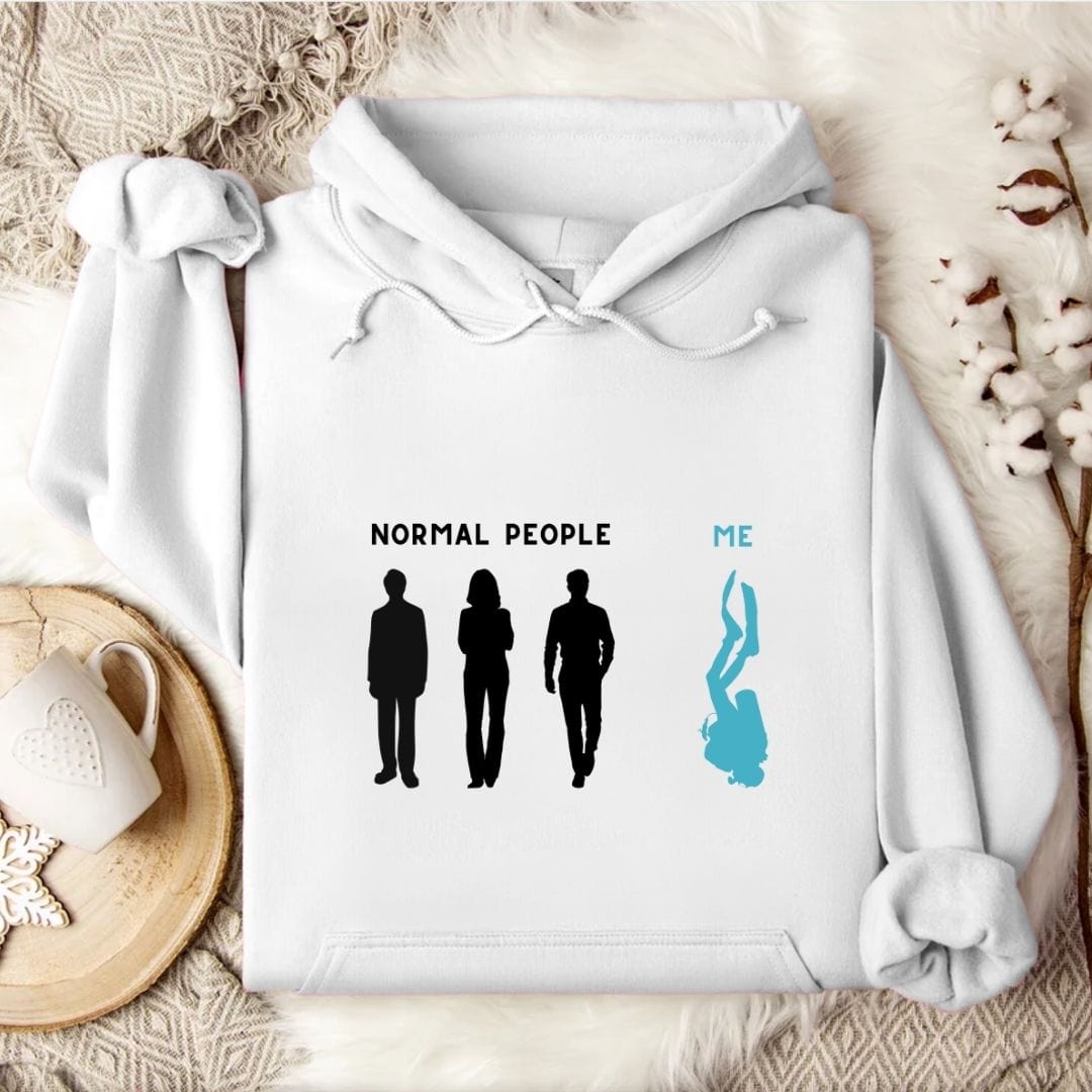 Normal People, Me - Diving Hoodie White / S