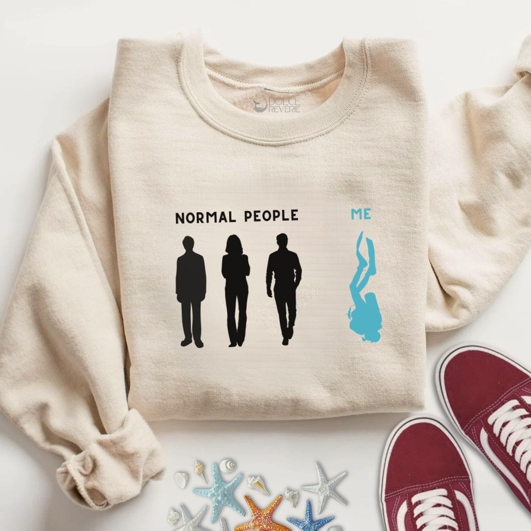 Normal People, Me - Diving Sweatshirt S / Sand