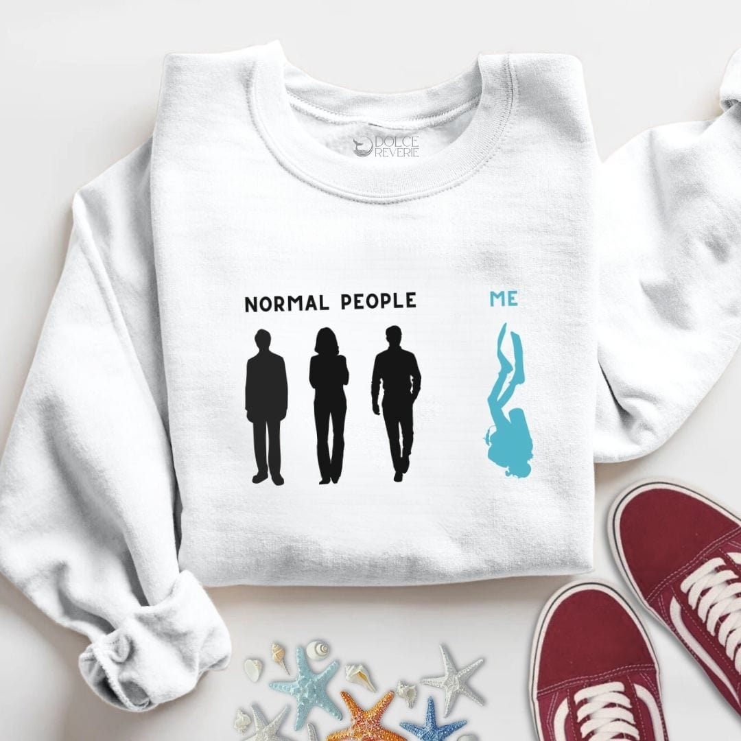 Normal People, Me - Diving Sweatshirt S / White