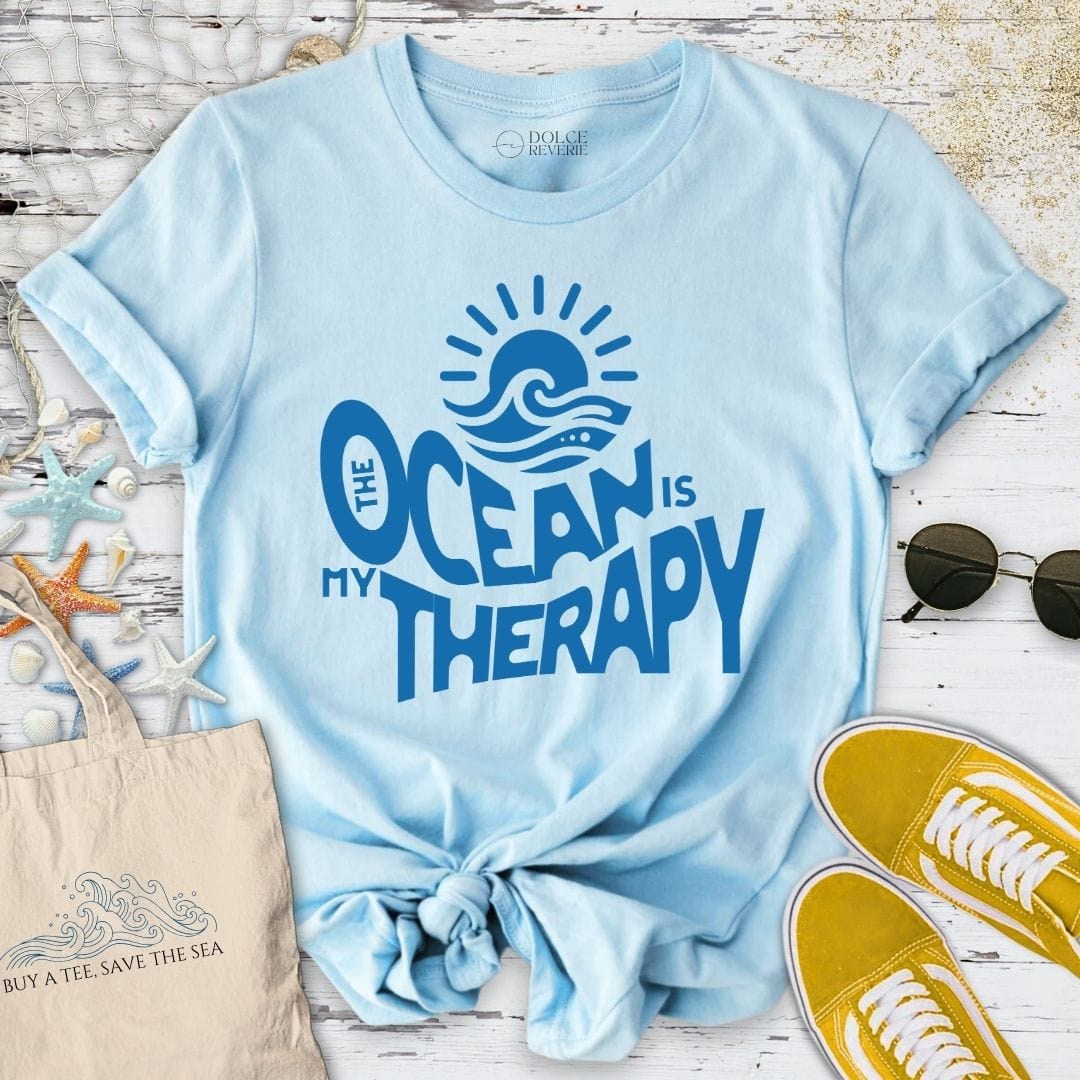 Ocean Is My Therapy T-Shirt Light Blue / S