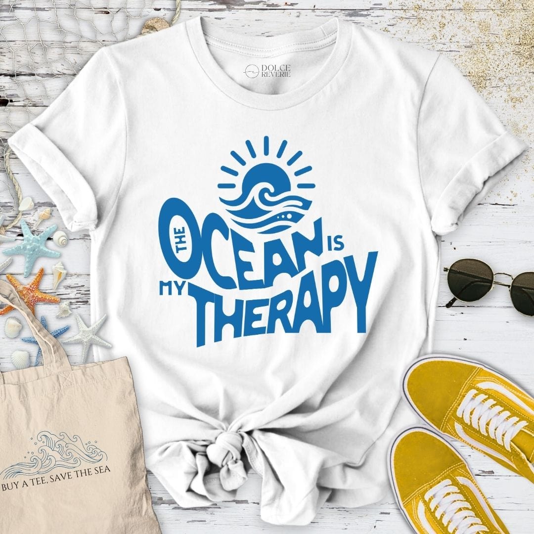 Ocean Is My Therapy T-Shirt White / S