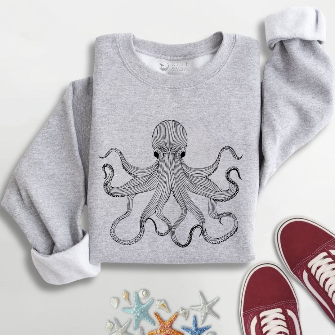 Octopus Line Art Sweatshirt S / Sport Grey