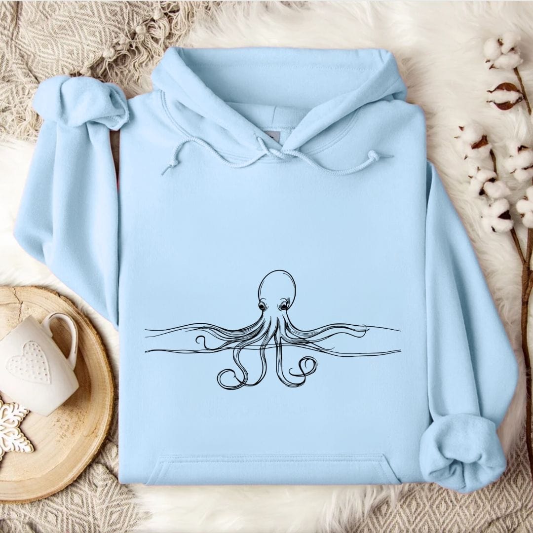 Octopus Line Hoodie Light Blue / S