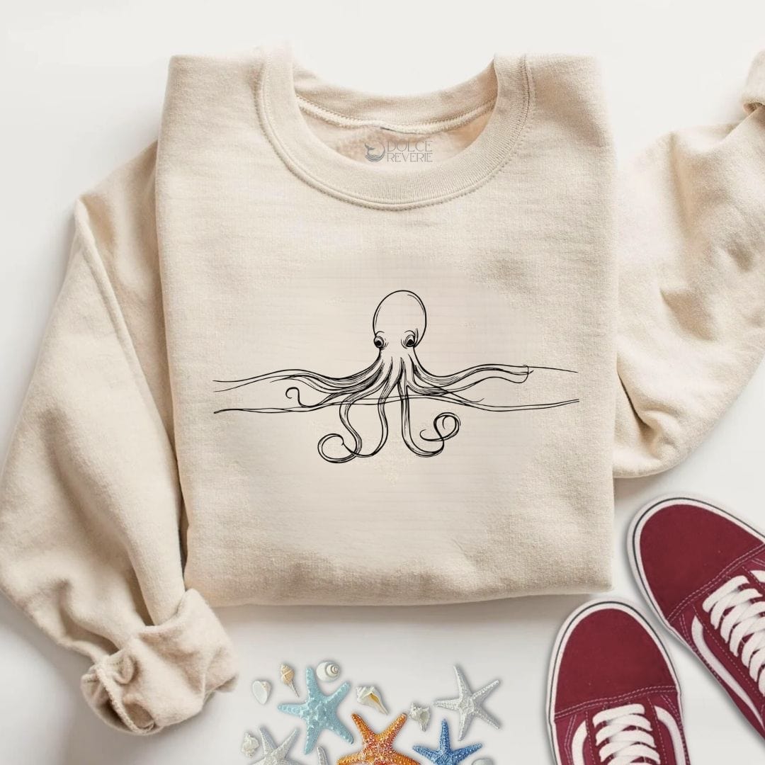 Octopus Line Sweatshirt S / Sand