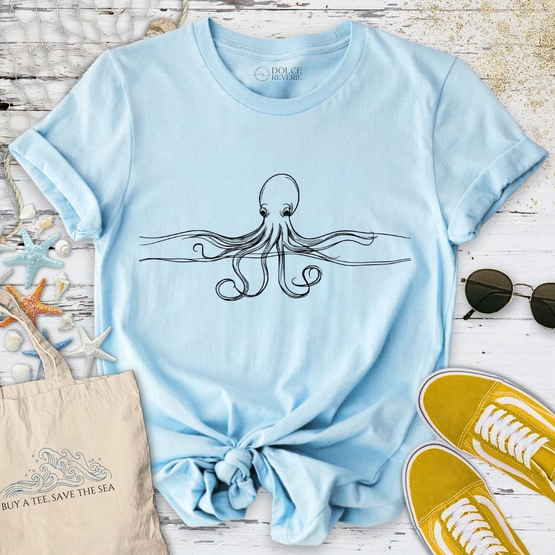 Octopus Line T-Shirt Light Blue / S