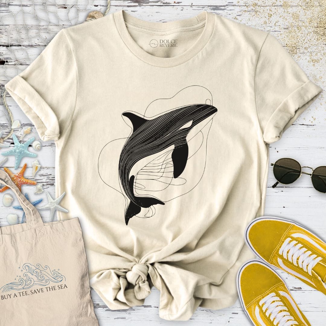 Orca Line Art T-Shirt Natural / S