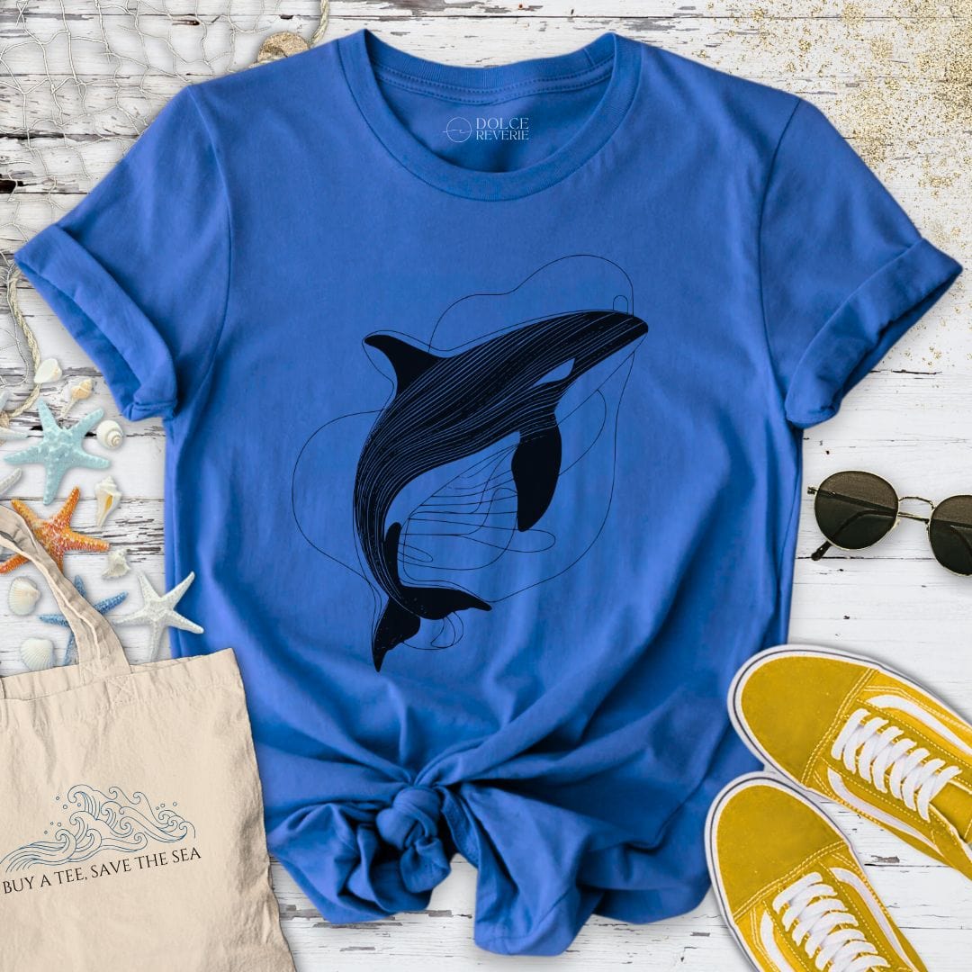 Orca Line Art T-Shirt Royal / S