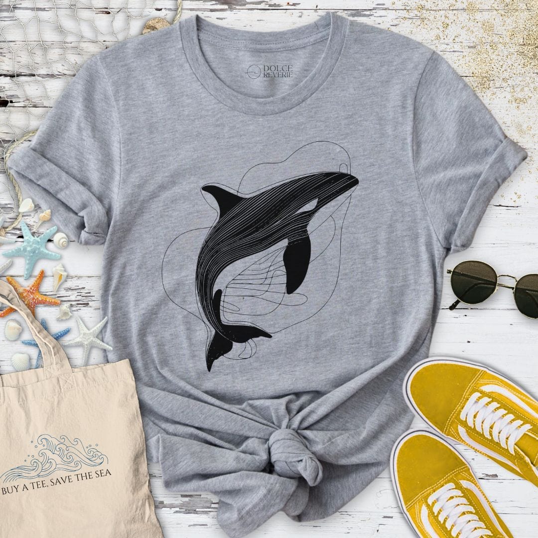 Orca Line Art T-Shirt Sport Grey / S