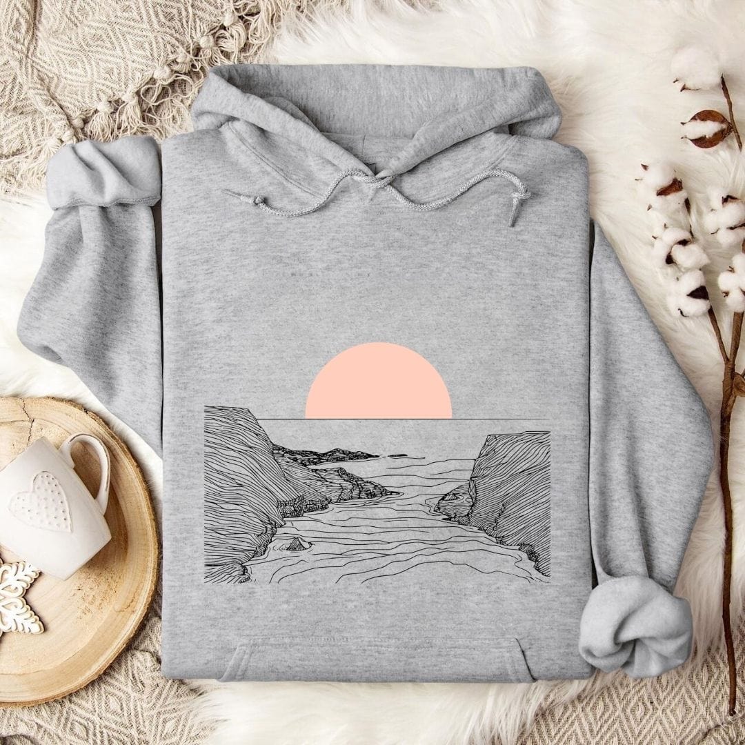 Pastel Line Sunset Hoodie Sport Grey / S