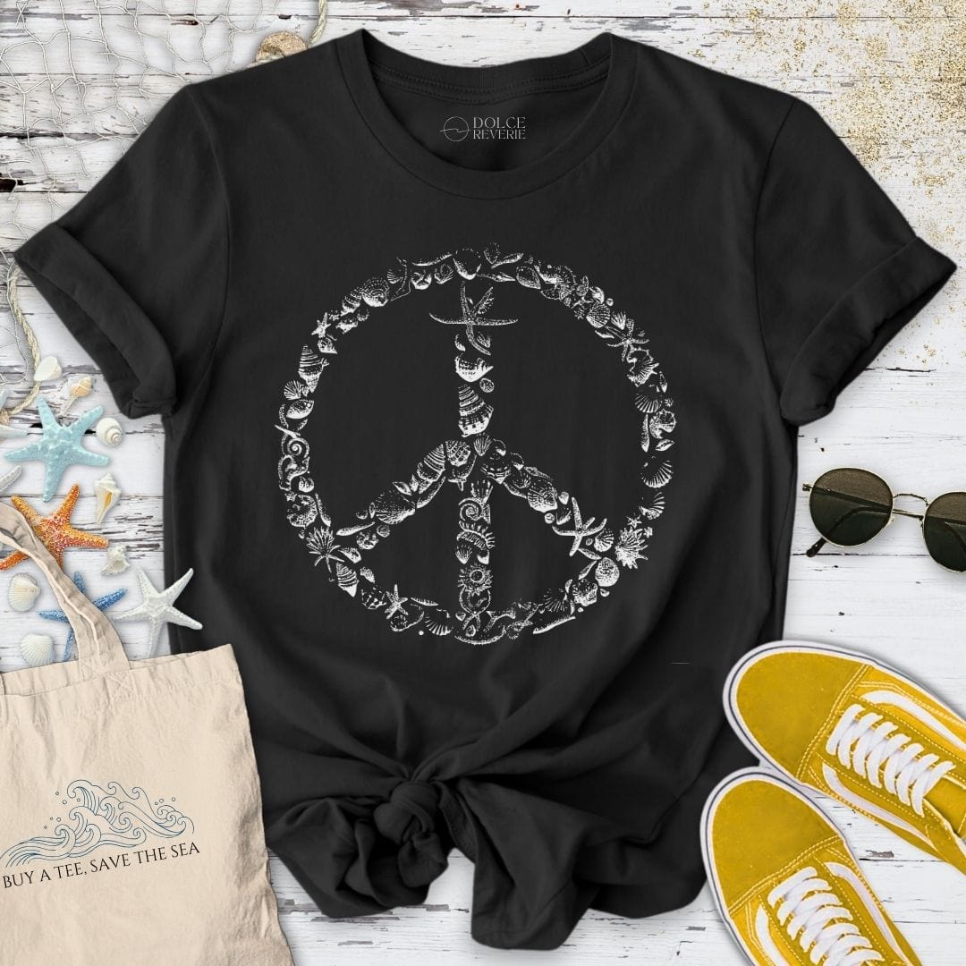Peace & Shells T-Shirt Black / S