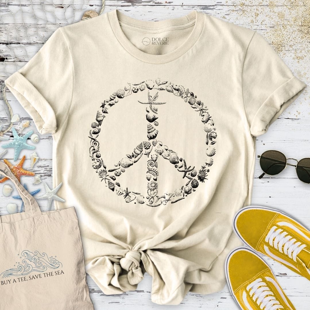 Peace & Shells T-Shirt Natural / S