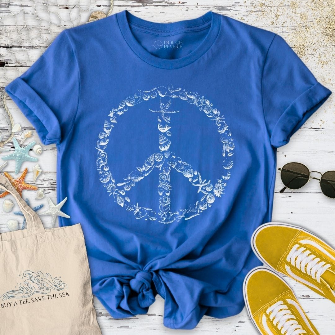 Peace & Shells T-Shirt Royal / S