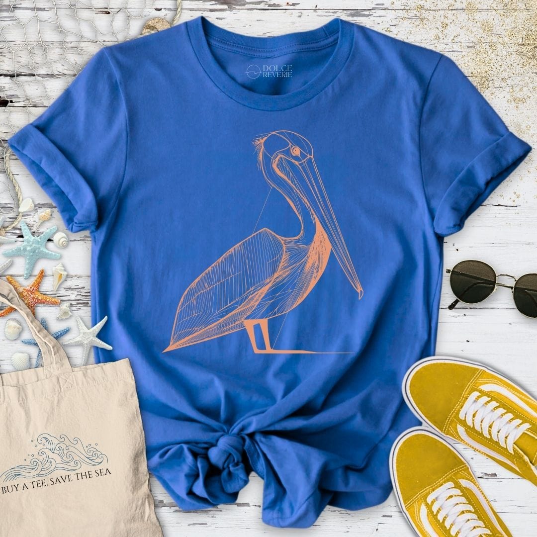 Pelican Line Art T-Shirt Royal / S