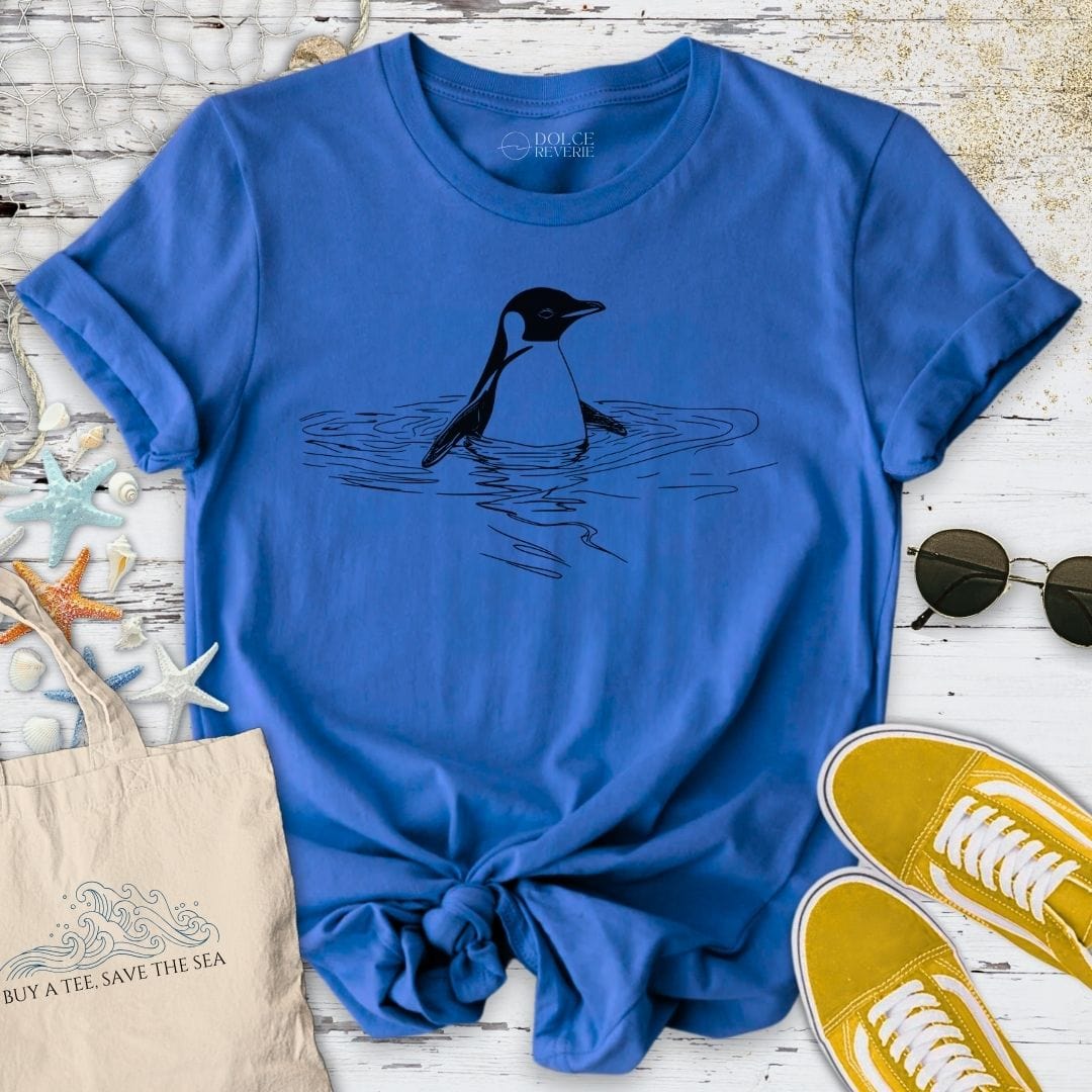 Penguin In The Sea T-Shirt Royal / S