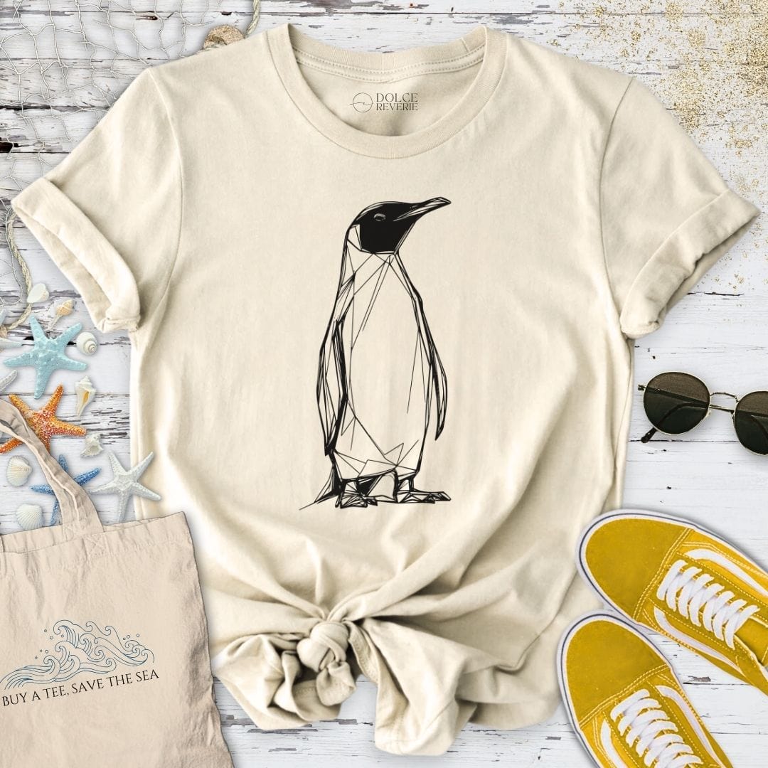 Penguin Line Art T-Shirt Natural / S