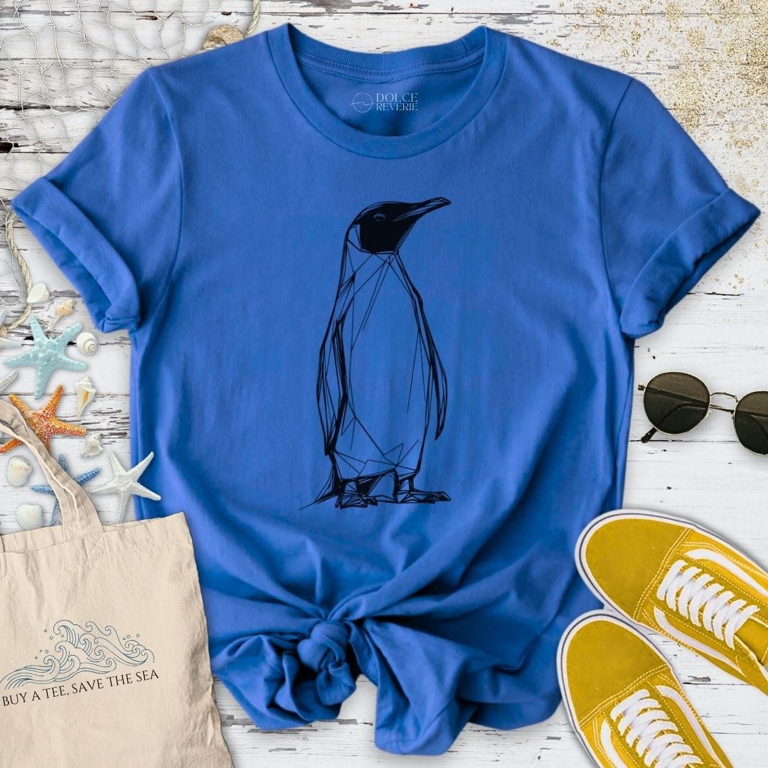 Penguin Line Art T-Shirt Royal / S