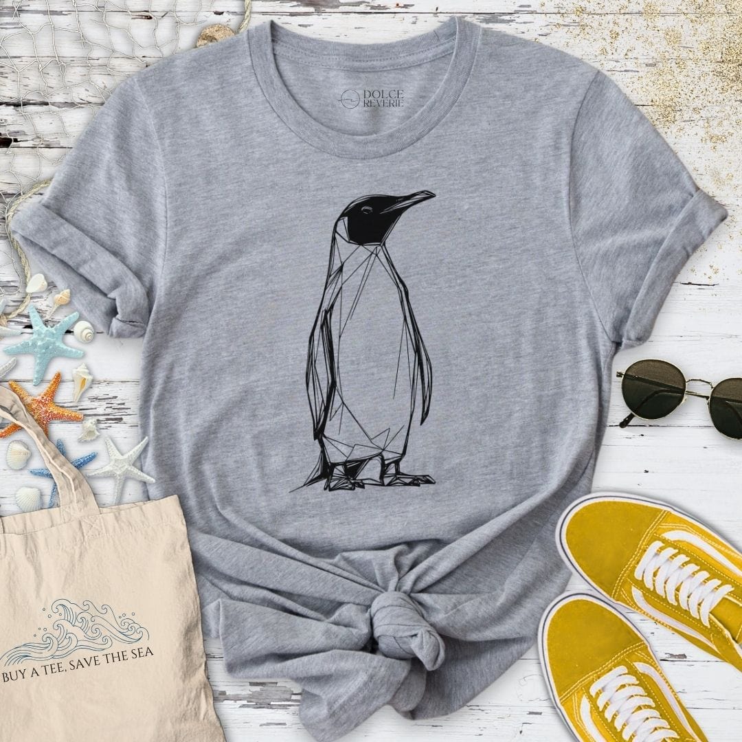 Penguin Line Art T-Shirt Sport Grey / S