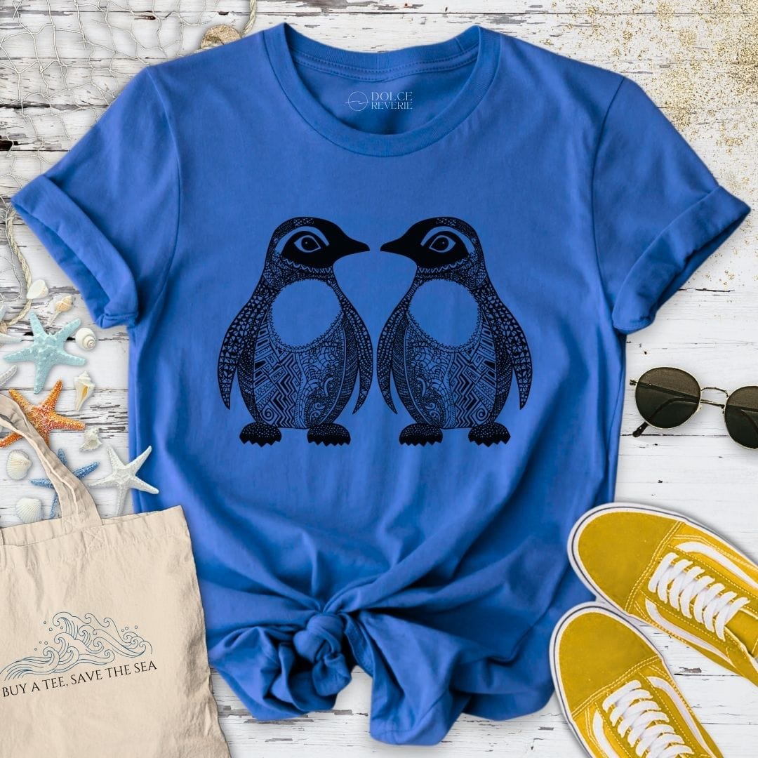 Penguins Zentangle T-Shirt Royal / S