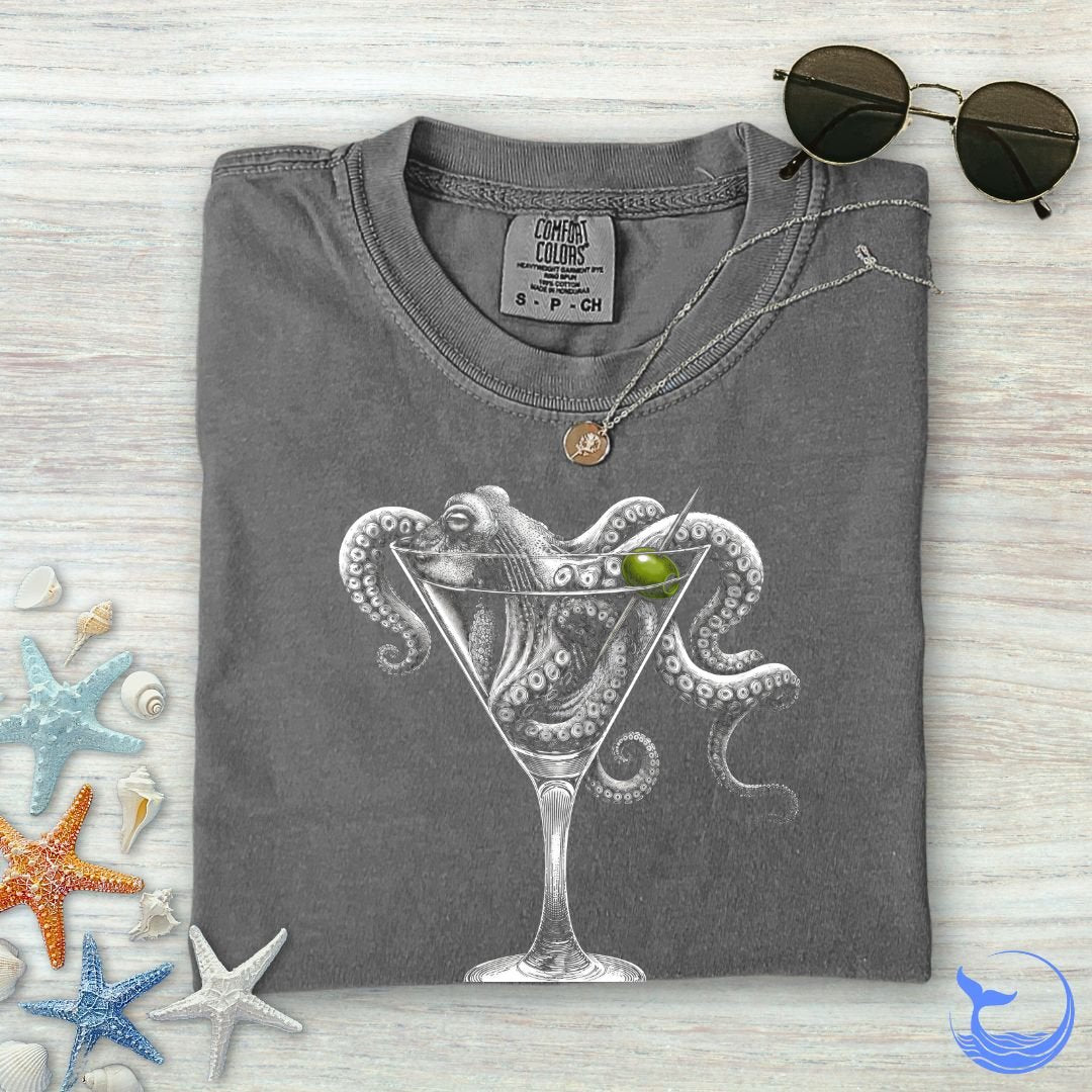 Octopus Martini Comfort Colors T-Shirt