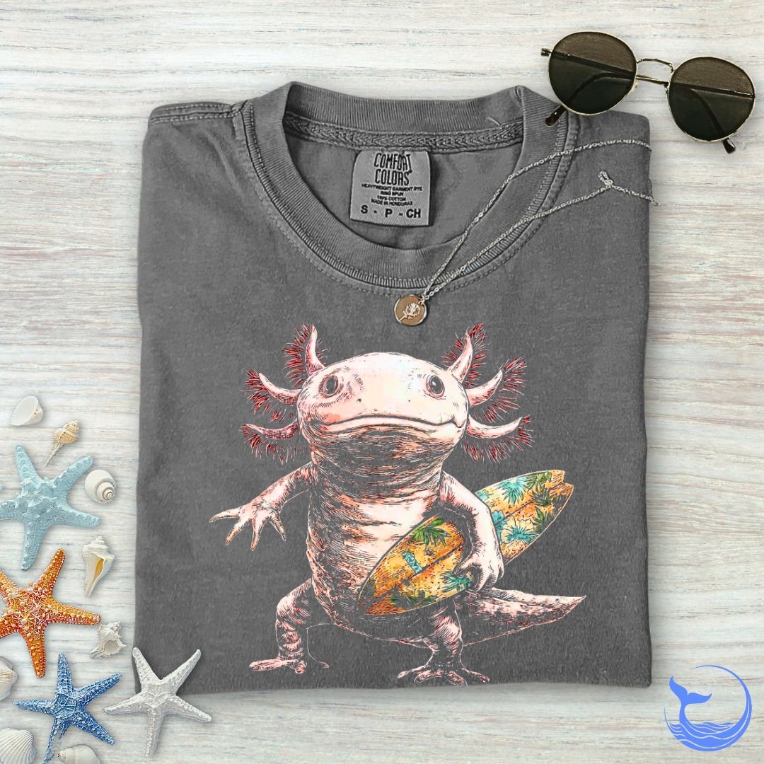 Surfer Axolotl Comfort Colors T-Shirt