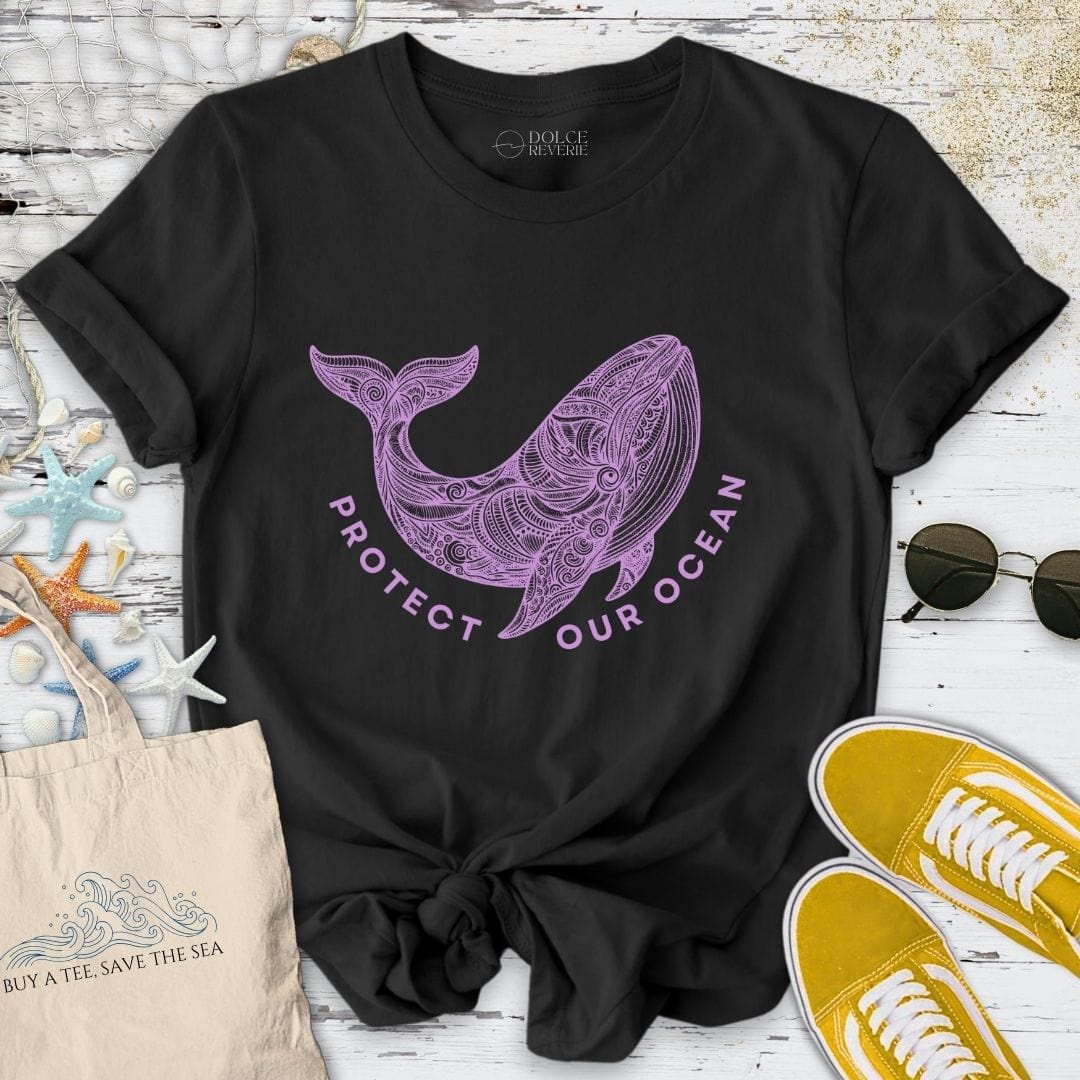 Protect Our Ocean Whale T-Shirt Black / S